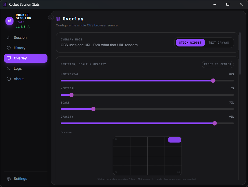 rocket-session screenshot 3: overlay